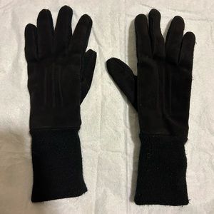 Black Suede fleece lined gloves